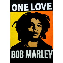 ICC Bob Marley Laughing Poster 30x40 In Hippie Bohemian Tapestry Psychedelic Flag Gift Wall Hanging Dorm Decor Blanket Tapestries Hippy Hippie Rasta Reggie Collage Mat Decoration (Yellow Orange)