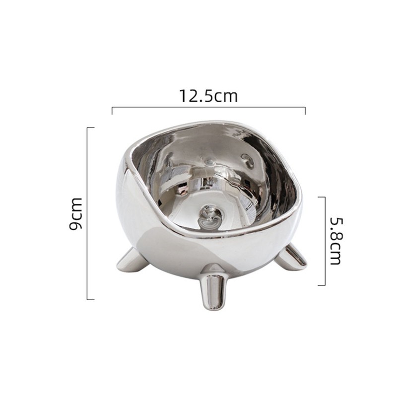 Cat Bowl Proper Height Mirror Safety Ceramic Stable Large Capacity