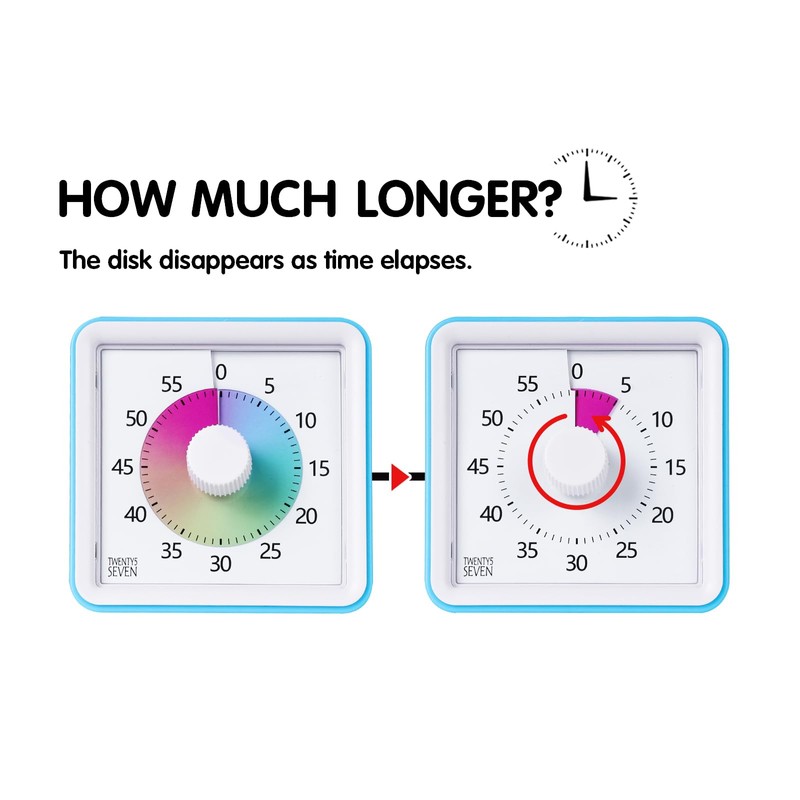 Visual Timer with Protective Case, 60-Minute Countdown Timer for Kids