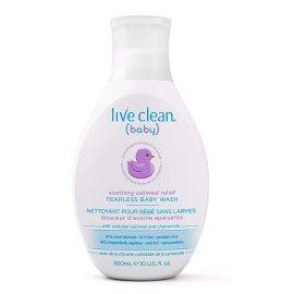 Live Clean Baby Soothing Oatmeal Relief Tearless Wash 10 Oz Vegan Gentle Clea...
