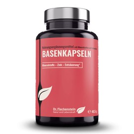 Dr.Fleckenstein Base Capsules for Deacidification, Gastric Juice-Stable Capsules with Carbonates & Minerals (Mg, Ca, Zn, Fe, Cu, Mn), Vegan & Without Sodium, Dietary Supplement