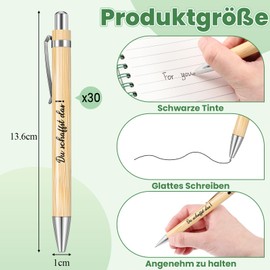 Tenare 30 Thank You Gifts for Colleagues Wooden Ballpoint Pen You Create The Gift Motivation Pen Lucky Pen Courage Gift Christmas Farewell Gift for Colleagues Employees Students
