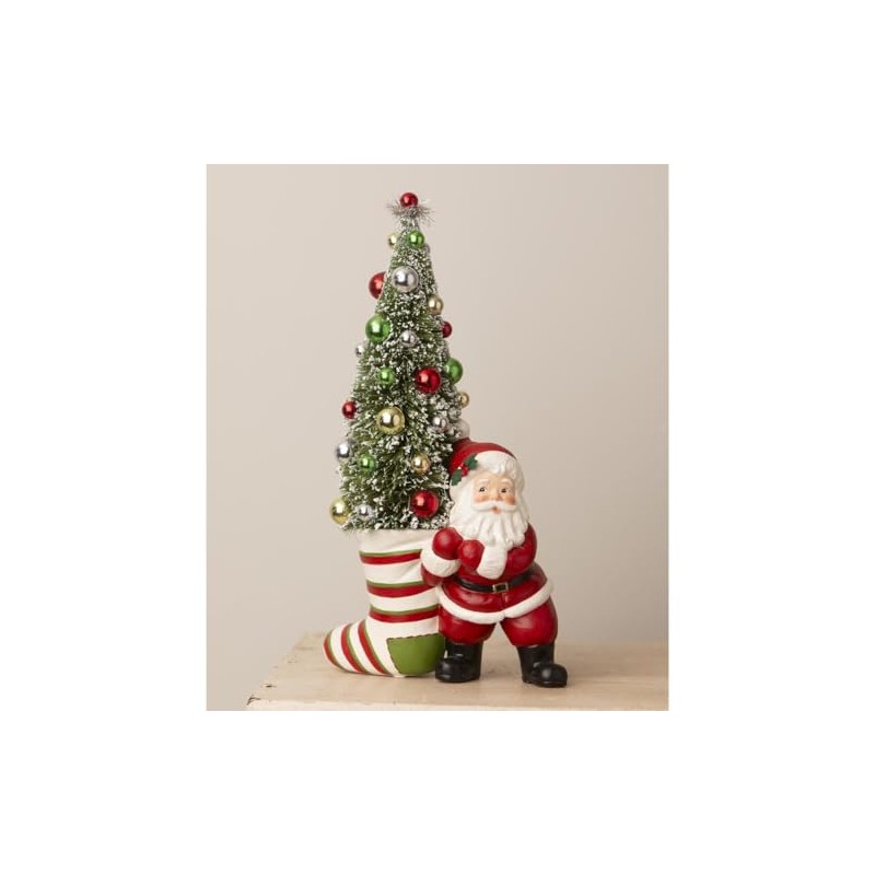 Bethany Lowe Retro Santa Pulling Stocking 11.75" TL3367