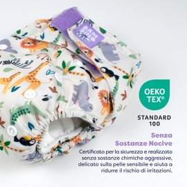 Bambino Mio, confezione da 3 pannolini riutilizzabili rivoluzionari (VITA SELVATICA) – Pannolini di stoffa dalla nascita fino al vasino | Lavabili | Pannolini per neonati certificati OEKO-TEX