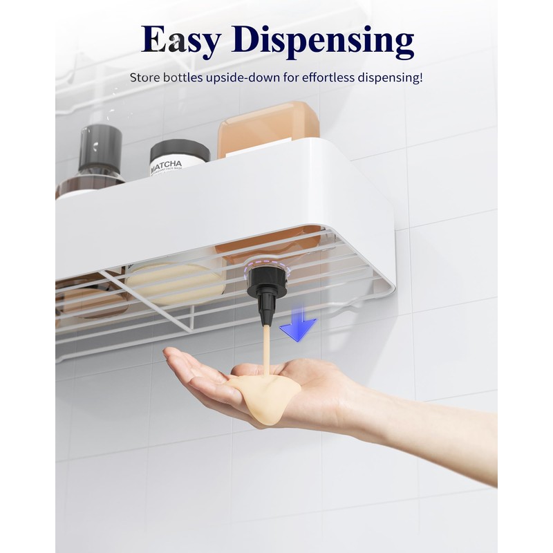 Kitsure Shower Caddy - 2 Pack Adhesive Shower Organizer, Rustproof