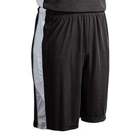Champro Unisex-Youth Rebel Basketball Shorts, Black, Silver, White, Youth Large