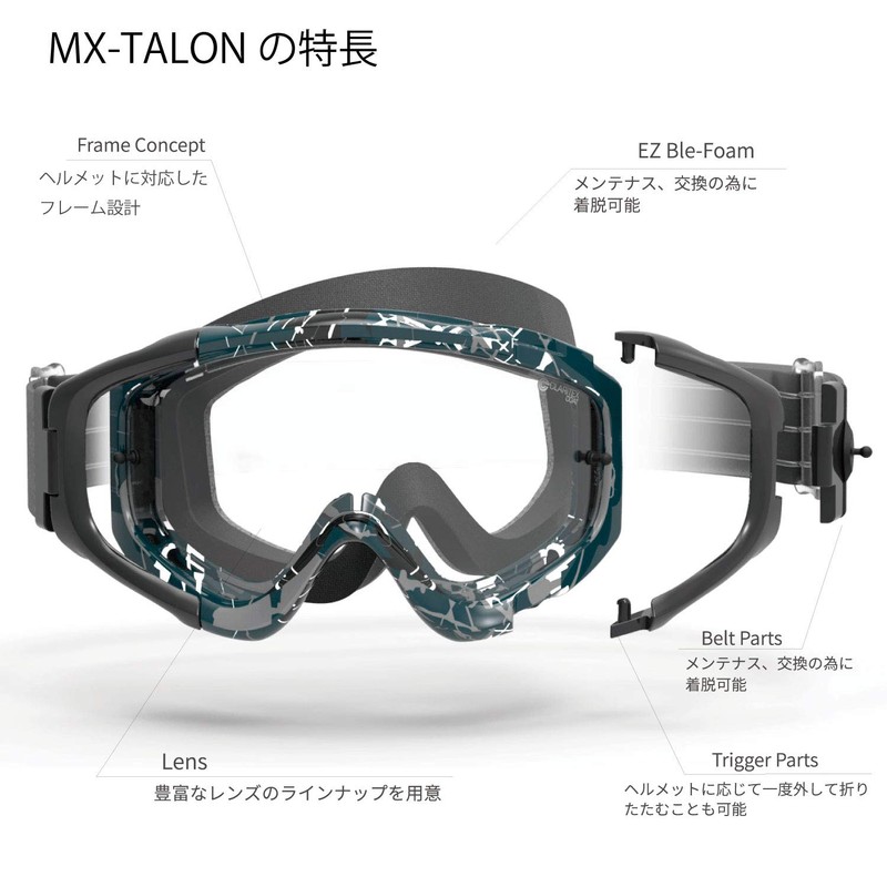 Swans MX-TALON-HC BK/R Dirt Goggles, Made in Japan, Black x