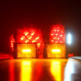 WoneNice LED Submersible Trailer Tail Light Kit, Combined Stop, Taillights, Turn Function, DOT Compliance, IP67 Waterproof and Fully-Submersible