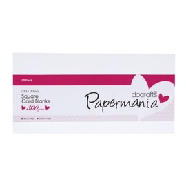 Papermania Square Blank Card and Envelope, Pack of 50, White (packaging may vary)