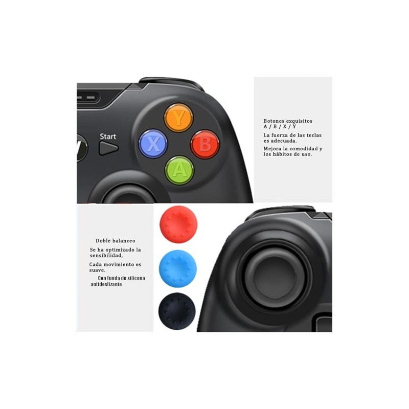 Control de Juegos Inalámbrico, Bluetooth, Compatible con Android, iOS, PC,