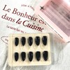 LWTZLW Black Press on Nails Short Almond False Nails Simple