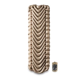 Klymit Static V Inflatable Sleeping Pad for Camping, Lightweight Hiking and Backpacking Air Bed, 3 Inch Thick, Coyote Sand