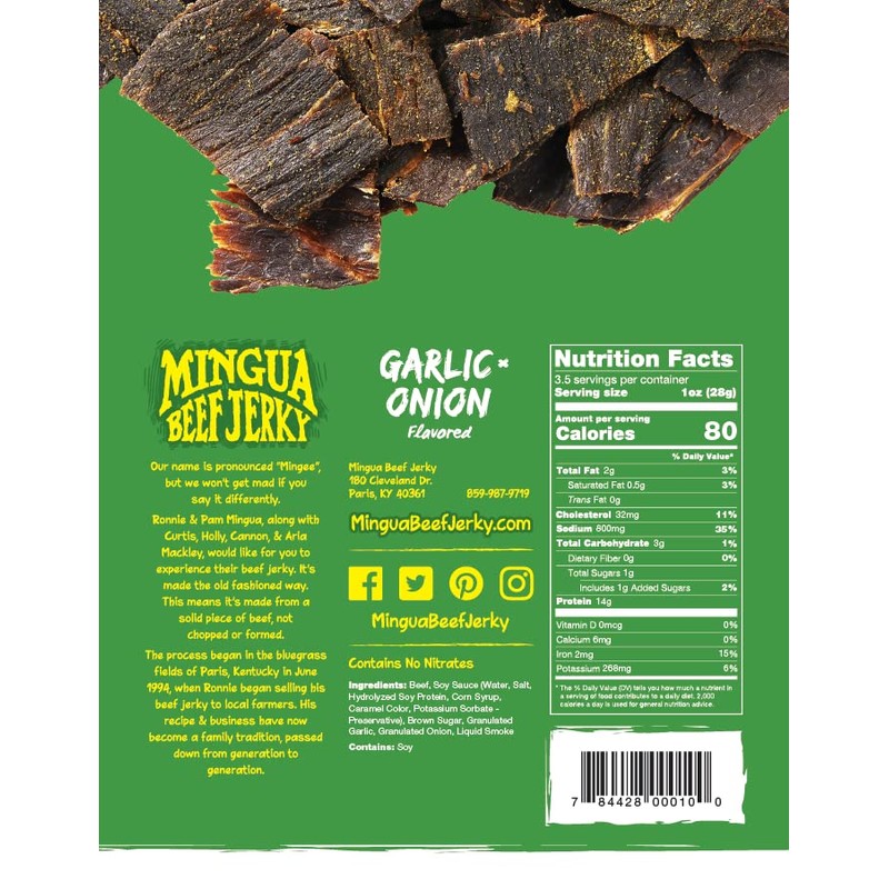 Mingua Beef Jerky - Two Cajuns + Two Garlic &