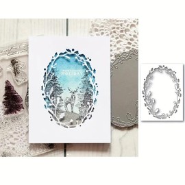 1 Pcs Oval Frame Cutting Dies,DIY Scrapbooking Artist Metal Cutting Dies Stencils New 2019 Stencils for DIY Scrapbooking DIY Paper Cards Craft Making Craft Decoration 104MMx76MM