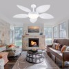 PHORUS 52" Palm Leaf Ceiling Fan with Lights, White Tropical