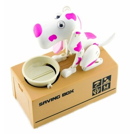 Bo-Toys My Dog Piggy Bank - Robotic Coin Munching Toy Money Box - PINK