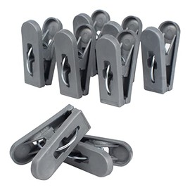 Pinzas para Colgar Ropa/Tendedero | Ganchos Multiusos para Lavandería, Alimentos y Manualidades | Clips de Plástico Reciclado de Máxima Resistencia | Paquete de 36 Piezas Color Plata