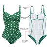Womens Push Up Tummy Control One Piece Swimsuit/Bathing Suit(Green Polka