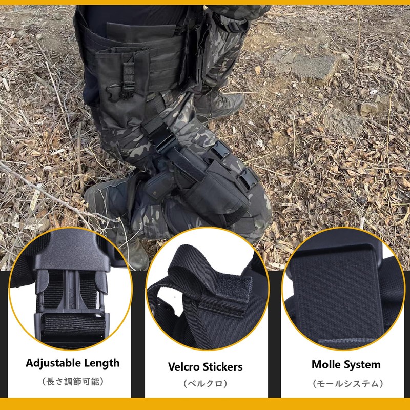 JEELAD Leg Holster Leg Platform Handgun Drop Leg Shroud Right