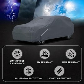 DaShield Ultimum Series Car Cover Waterproof All Weather for Kia Soul Car Cover EV 2020-2024 Hatchback 4-Door - Protection Semi Custom Fit - Dust, Sun, Snow, Rain, Protection in&Outdoor