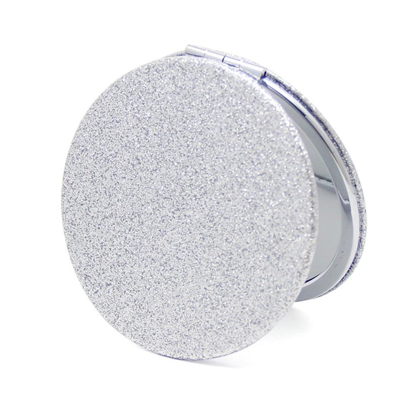 Mpowtech Silver Compact Mirror for Women,Small Pocket Mirror,Purse Mirror with
