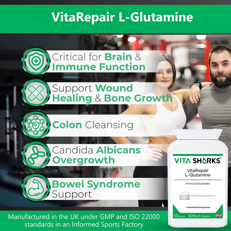 VitaRepair L-Glutamine The High Strength Targeted Release Vegan Amino Acid
