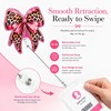 Pink Bow Badge Reel Holder Retractable ID Card Name Badge