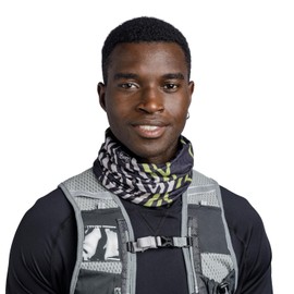 Buff Coolnet UV+ Tube Scarf Black/White, Black Green White