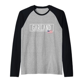 Garland City USA Flag State Travel US America Women Men Raglan Baseball Tee