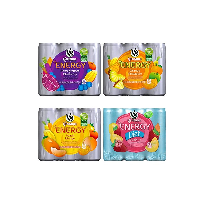V8 +Energy Variety Pack, Pomegranate Blueberry, Peach Mango, Orange Pineapple