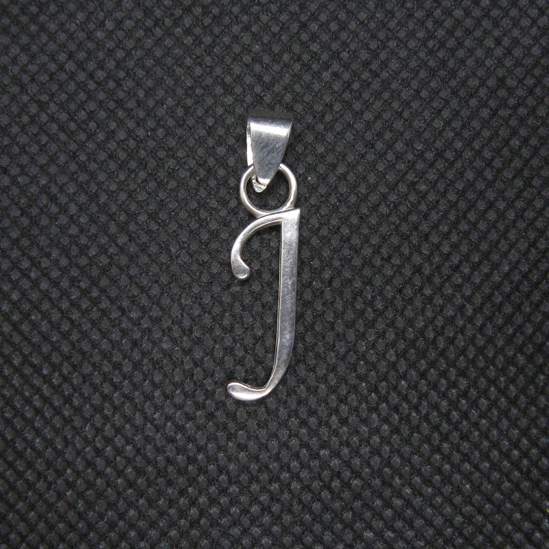 Sterling Silver Pendant Charm Letter J Solid Genuine Hallmarked 925