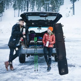 Oversize Snowboard Bag with Wheels - Ski Bags for Air Travel, Adjustable Rolling Length Up to 210 cm, 900D Heavy Duty Waterproof Oxford, Black