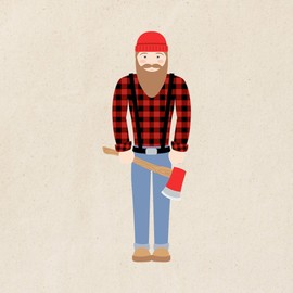 CafePress Lumberjack Logging Man Axe Tote Bag Reusable Natural Beige Canvas Shopping Bag