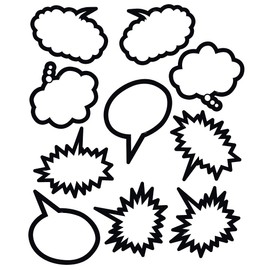 Teacher Created Resources Black and White Speech/Thought Bubbles Accents (5592)