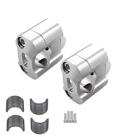 Universal Motorcycle 7/8" 1 1/8" 22MM 28MM CNC Handlebar Handle Risers Adjustable Fat Bar Adapter Mount Clamps for EXC KLX KXF YZF CRF XR SX SXF XCW WR YZ Dirt Pit Bike (Silver-2)