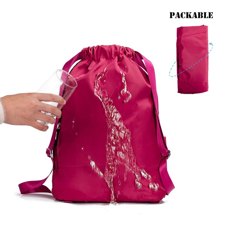 ZOORON Waterproof Drawstring Gym Backpack Bag for Men & Women,