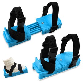 Voccos Toddler Ice Skates with 3Pcs Hook and Loop Fastener Adjustable Ice Skating Shoes Clip on Straps Kids Ice Skates Double Runner for Girls Boys Children Baby Beginner Junior Skater Training Blue