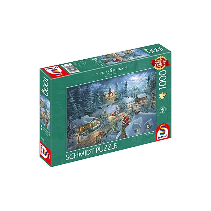 Schmidt Spiele 57529 Thomas Kinkade Christmas Motif, Santas Silent Night,