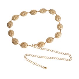 Difistik Women Gold Chain Belt,Western Waist Chain Belt,Cowgirl Outfit Accessories Daisy Chain Belt for Women,Country Vintage Adjustable Metal Chain Belt for Dresses Jeans Cowgirl