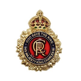 CR God Save the King Charles III Coronation Pin Badge Brooch Colorful Design Memorabilia