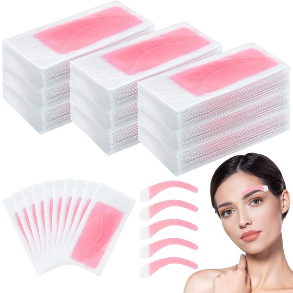 Eyebrow Wax Strips Set, Face Hair Removal Strips in Eyebrow Shapes, Ready-to-Use Cold Wax Hair Removal Strips for Women, Home, Travel, Double-Sided (100 Pairs)