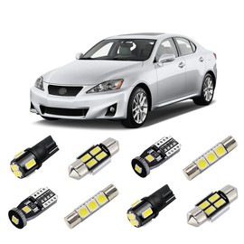 BRISHINE White Interior LED Lights Kit for Lexus IS250/ IS350/ ISF 2006 2007 2008 2009 2010 2011 2012 2013 Super Bright 6000K Interior LED Light Bulbs Package and Install Tool