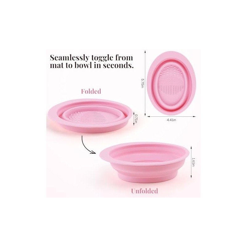 Makeup Brush Cleaning Bowl, Compact Lightweight Accessory for Travel and
