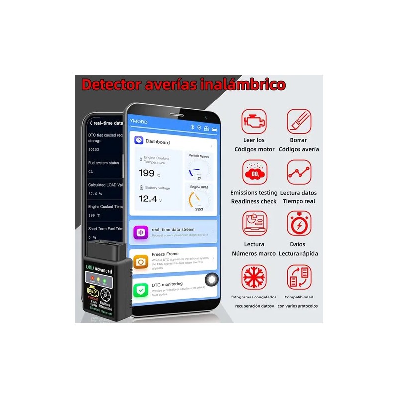 Escaner Automotriz Hh Obd2 Elm327 V1.5 Bluetooth 5.1