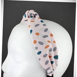 Perfect Hairstyle with Our Hair Accessories - Pink Polka Dot T Knot Headband Fabric Covered Band Grip Teeth Teal Grey Fashionable Hair Accessory Hair Jewelry Accessories for Lady Women