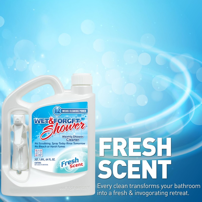 Wet & Forget Shower Cleaner Spray Multi-Surface Weekly Application Requires