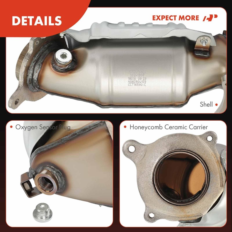 A-Premium Front Catalytic Converter Kit Direct-Fit Compatible with Honda Accord