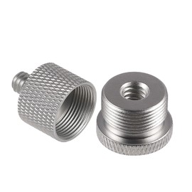 SAVITA Microphone Tripod Adapter Kit Includes 1 Piece 1/4 to 5/8 Screw Thread Adapter 1 Piece 5/8 to 1/4 Screw Thread Adapter Tripod Screw Adapter for Camera Monitor Microphone Stand (Silver)