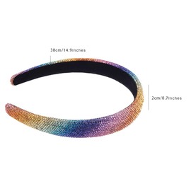 scicent 26515 Women's Rhinestone Headband Wide Thick Padded Headbands Non-Slip Headband Fashionable Crystal Headband Shiny Hair Bands for Women and Girls