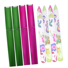 Healvian 4pcs Glass Nail File Nail Buffing Tools for Manicure and Pedicure Portable Glass Files Case for Effortless Polishing and Grooming